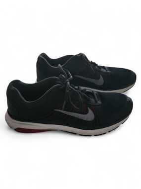 Nike Men’s Black Athletic Shoes with Gray Swoosh and Red Accents